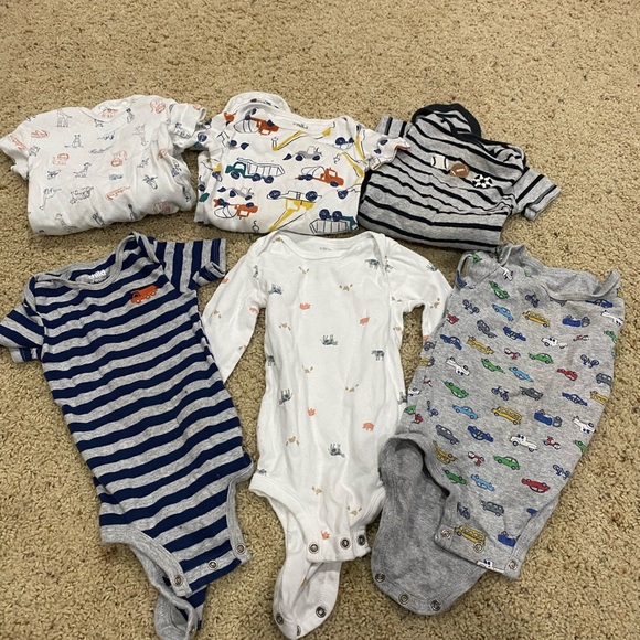 Carter's Other - Carter's Blue, Gray, and White Kids Onesies- #128